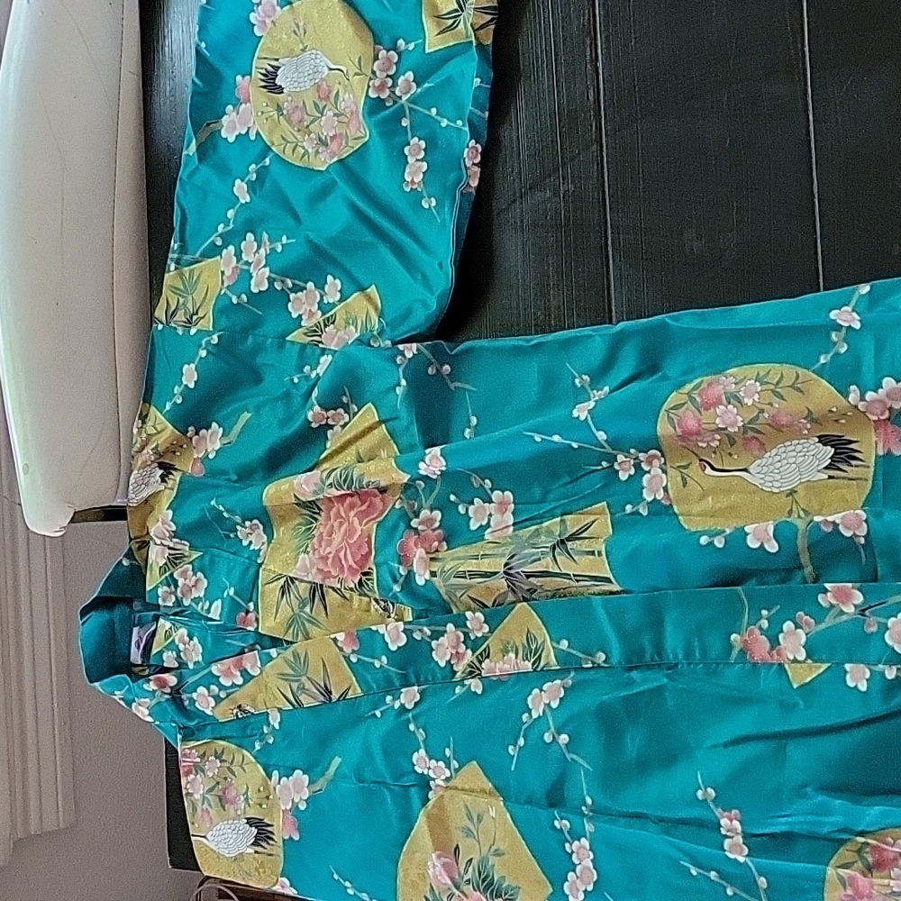 Japanese kimono robe teal